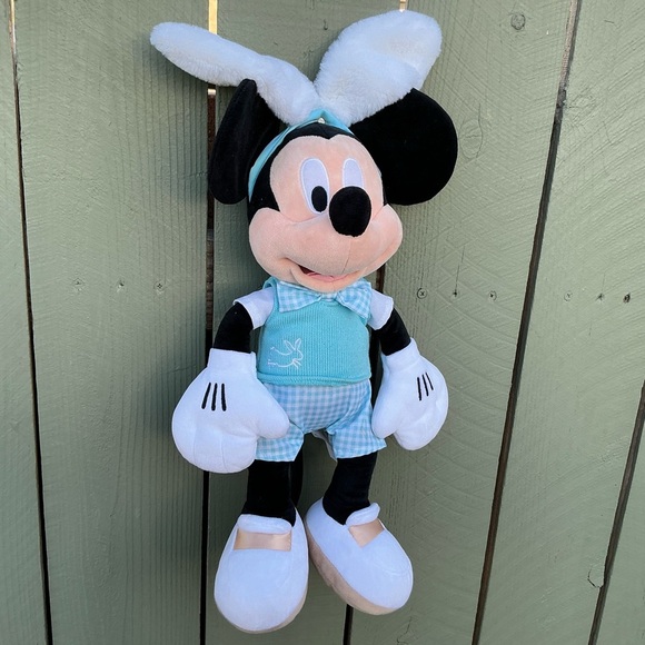 Disney Other - Disney Store MICKEY MOUSE w/Easter Bunny Ears Blue Outfit Plush Doll 19"